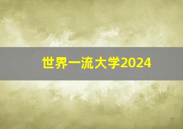 世界一流大学2024