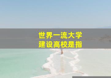 世界一流大学建设高校是指