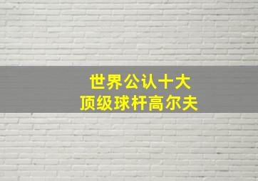 世界公认十大顶级球杆高尔夫