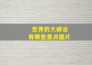 世界的大峡谷有哪些景点图片