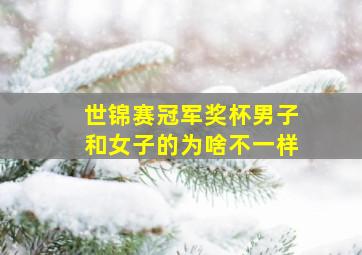 世锦赛冠军奖杯男子和女子的为啥不一样