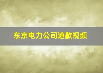 东京电力公司道歉视频