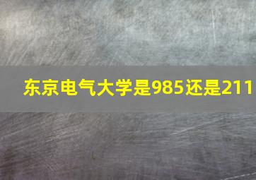 东京电气大学是985还是211