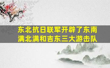 东北抗日联军开辟了东南满北满和吉东三大游击队