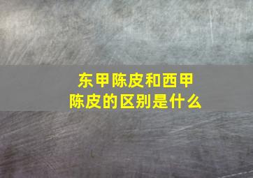 东甲陈皮和西甲陈皮的区别是什么