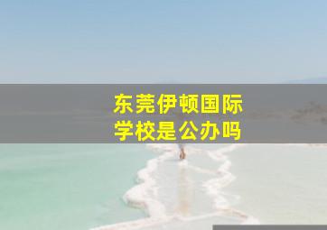 东莞伊顿国际学校是公办吗