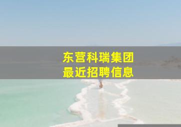 东营科瑞集团最近招聘信息