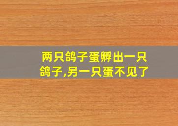 两只鸽子蛋孵出一只鸽子,另一只蛋不见了