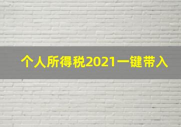 个人所得税2021一键带入