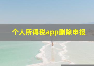 个人所得税app删除申报