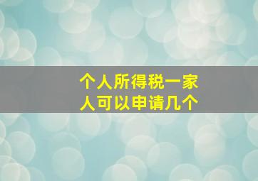 个人所得税一家人可以申请几个