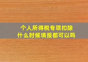 个人所得税专项扣除什么时候填报都可以吗