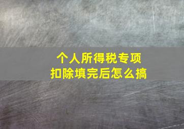 个人所得税专项扣除填完后怎么搞