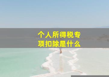 个人所得税专项扣除是什么