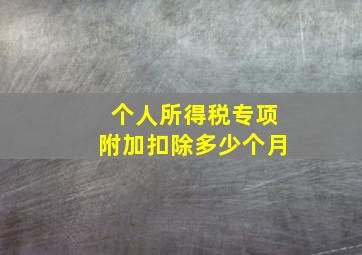 个人所得税专项附加扣除多少个月