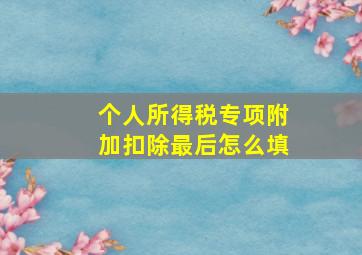 个人所得税专项附加扣除最后怎么填