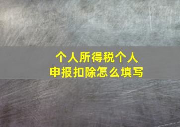 个人所得税个人申报扣除怎么填写