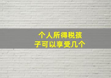 个人所得税孩子可以享受几个