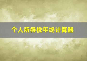 个人所得税年终计算器