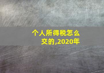 个人所得税怎么交的,2020年