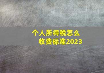 个人所得税怎么收费标准2023