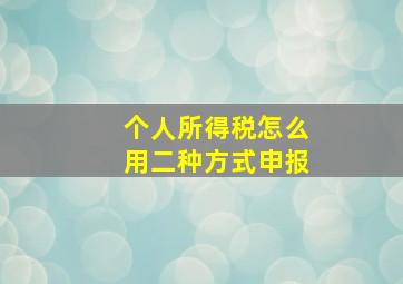 个人所得税怎么用二种方式申报