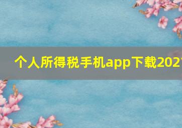 个人所得税手机app下载2021