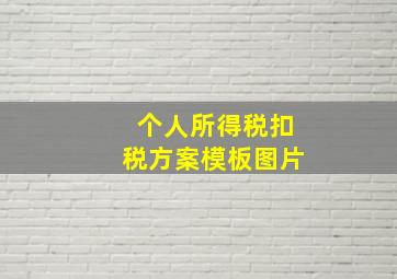 个人所得税扣税方案模板图片