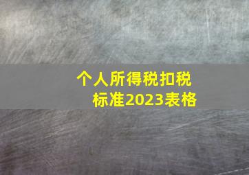 个人所得税扣税标准2023表格