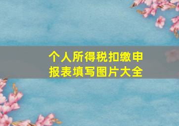 个人所得税扣缴申报表填写图片大全