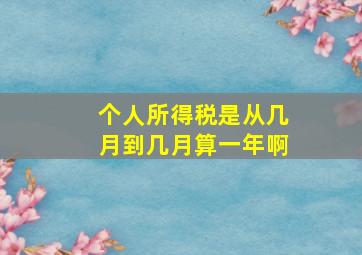 个人所得税是从几月到几月算一年啊