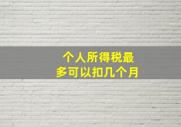 个人所得税最多可以扣几个月