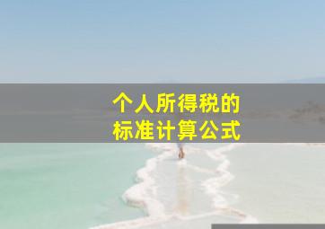 个人所得税的标准计算公式