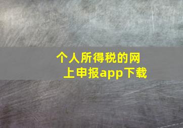 个人所得税的网上申报app下载