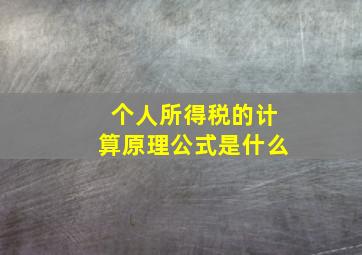 个人所得税的计算原理公式是什么