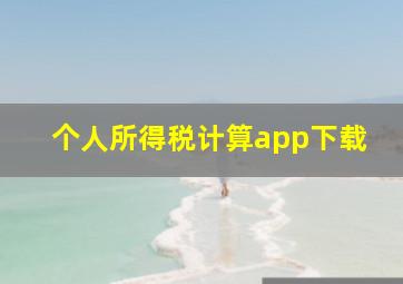 个人所得税计算app下载