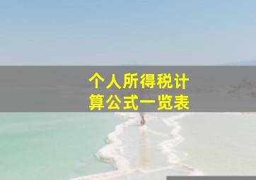 个人所得税计算公式一览表