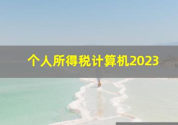 个人所得税计算机2023