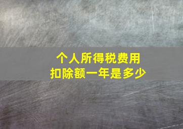 个人所得税费用扣除额一年是多少