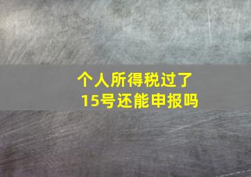 个人所得税过了15号还能申报吗