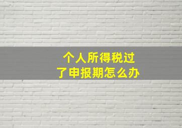 个人所得税过了申报期怎么办