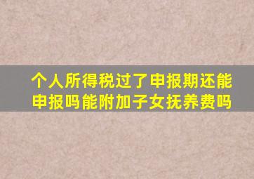 个人所得税过了申报期还能申报吗能附加子女抚养费吗