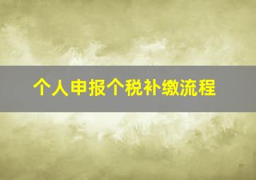 个人申报个税补缴流程