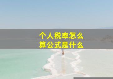 个人税率怎么算公式是什么