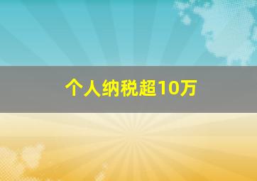 个人纳税超10万