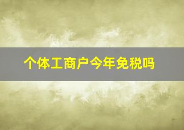 个体工商户今年免税吗