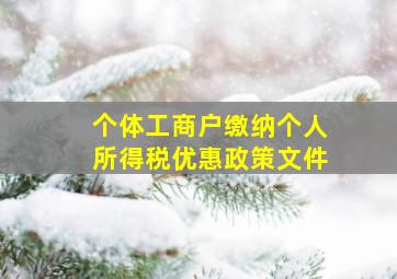 个体工商户缴纳个人所得税优惠政策文件