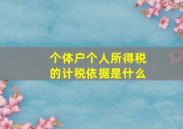 个体户个人所得税的计税依据是什么