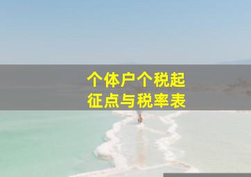 个体户个税起征点与税率表