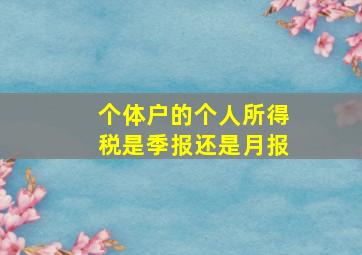 个体户的个人所得税是季报还是月报